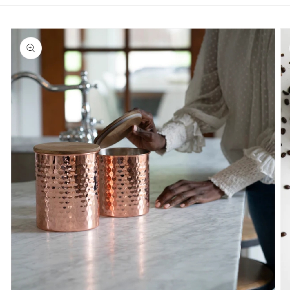 Uncommon James Hammered gold canisters